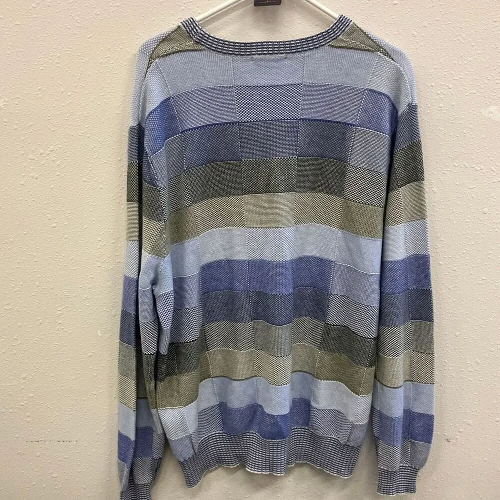 Norm Thompson Colorful patchwork Crewneck Sweater XXL Preppy Academia Grandpa #7
